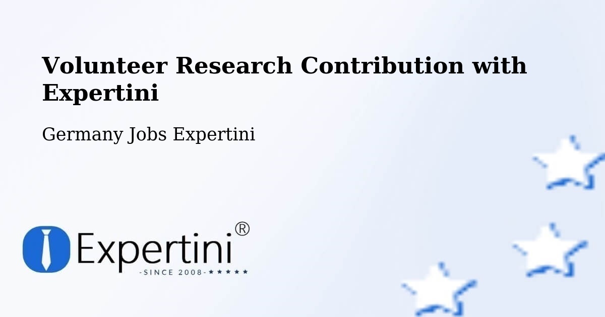 Volunteer Research Contribution Program – Weida - Germany Jobs Expertini
